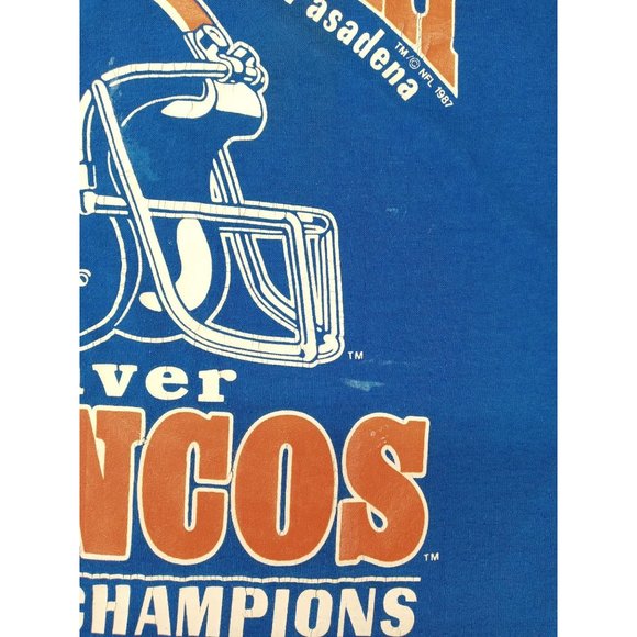 Vintage T-shirt Super Bowl 21 Pasadena Rose Bowl Denver Broncos Medium 1987 - Picture 13 of 14